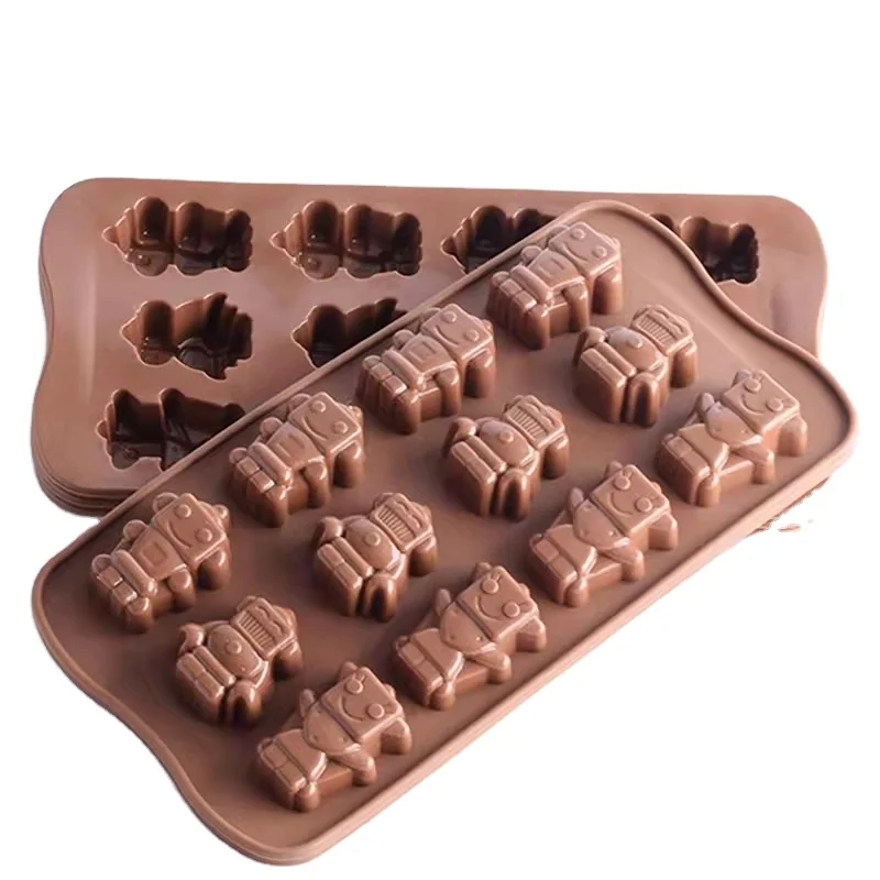 

Christmas Silicone Cake Molds Robot Shaped Popping Silicone Mold For Cakes, Chocolate, translucent