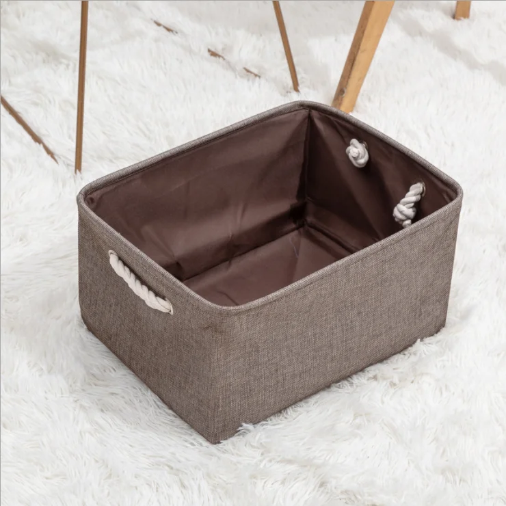 

Decorative Storage Basket Rectangular Fabric Storage Bin with Handles for Clothes Storage, Total 5colors