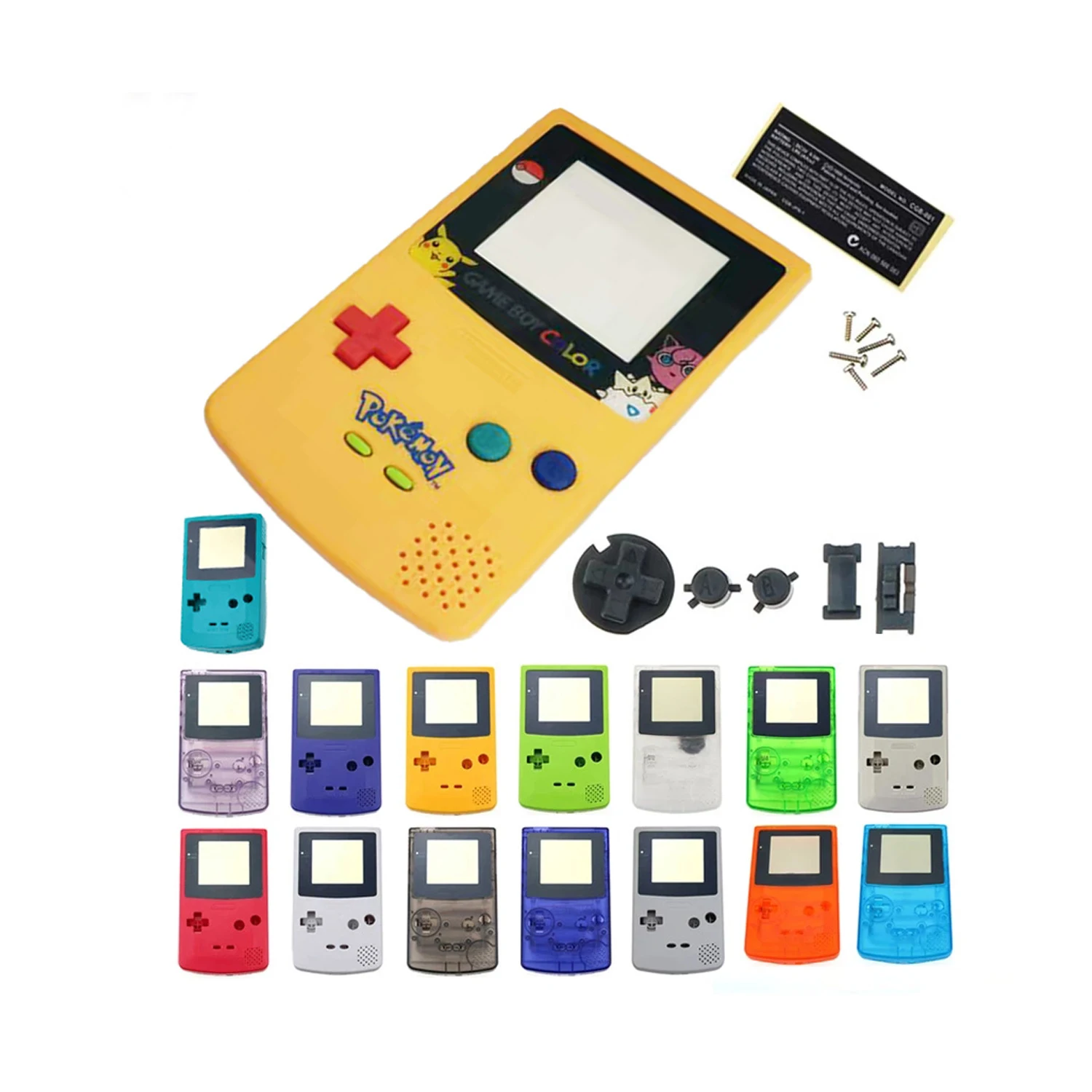 

NSLikey For GameBoy Color GBC Full Housing Shell Cover Screen And Buttons Kit