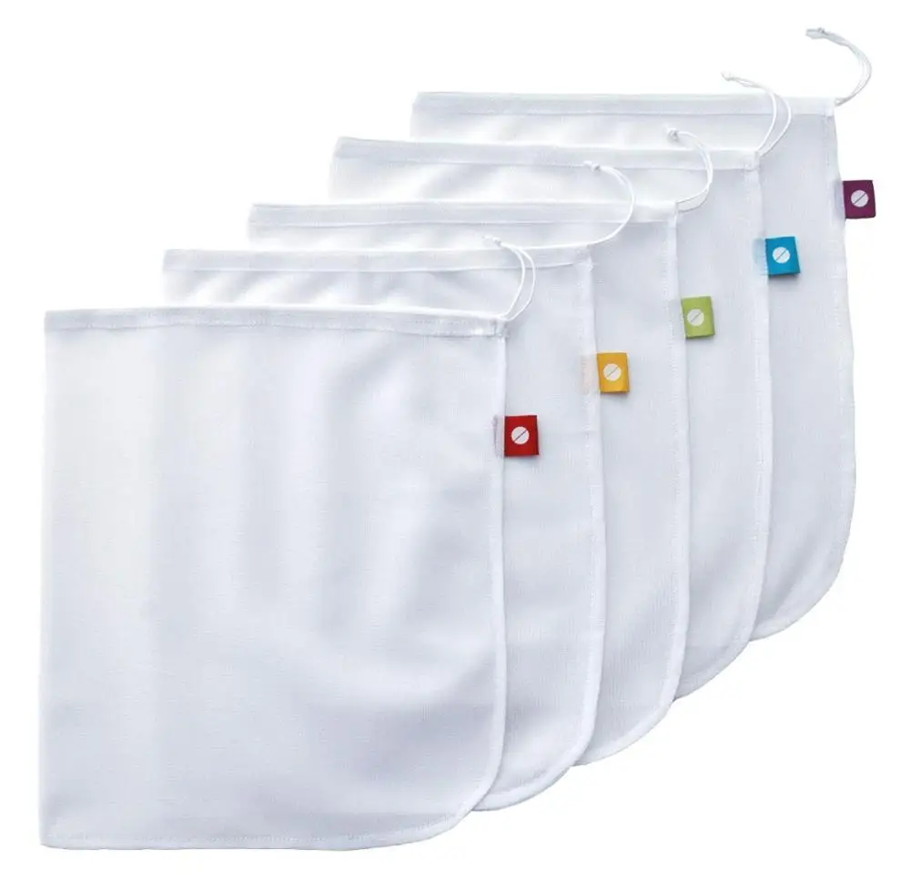 

Tough and Tear Proof Reusable Produce Bags Eco-friendly Cloth fabric Washable Mesh Bags for Fruits and Vegetables