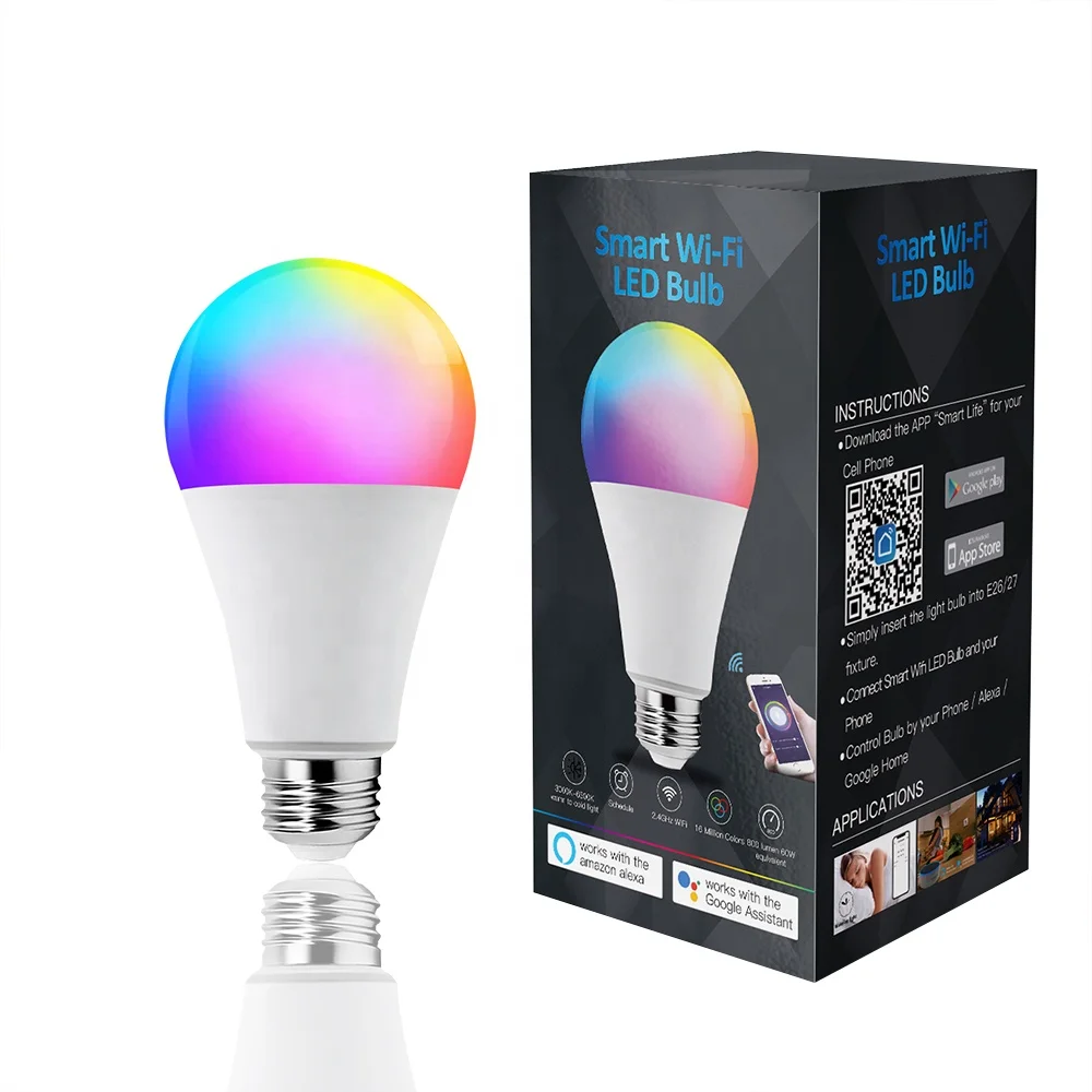 China Manufacturer Supply 9W Wifi Smart Light Bulb Support Away From Home Control