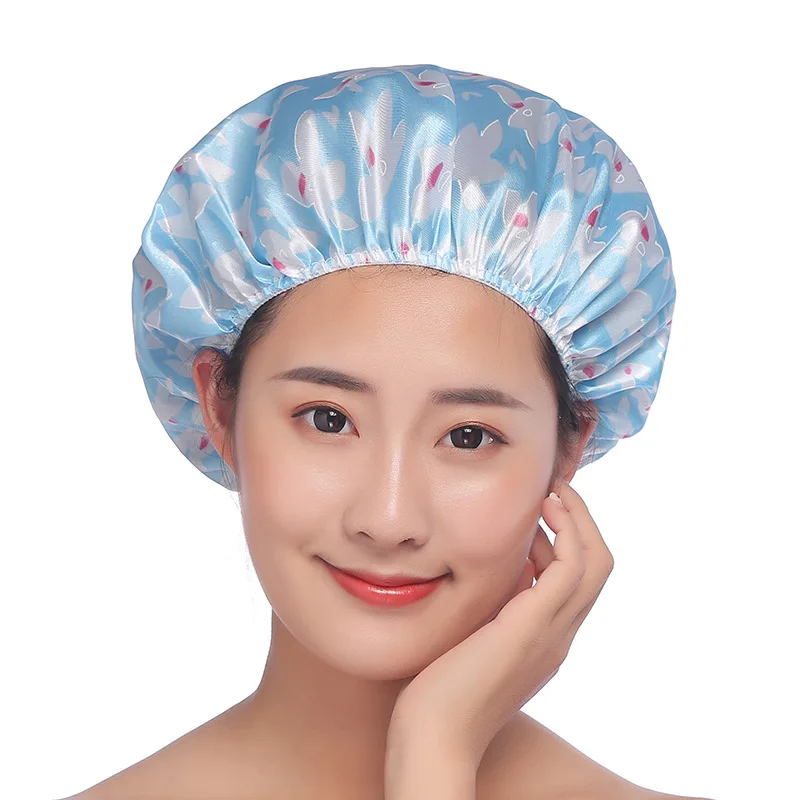 
best selling product amazon top seller 2020 Customized satin Cloth durable hair cap shower caps custom 