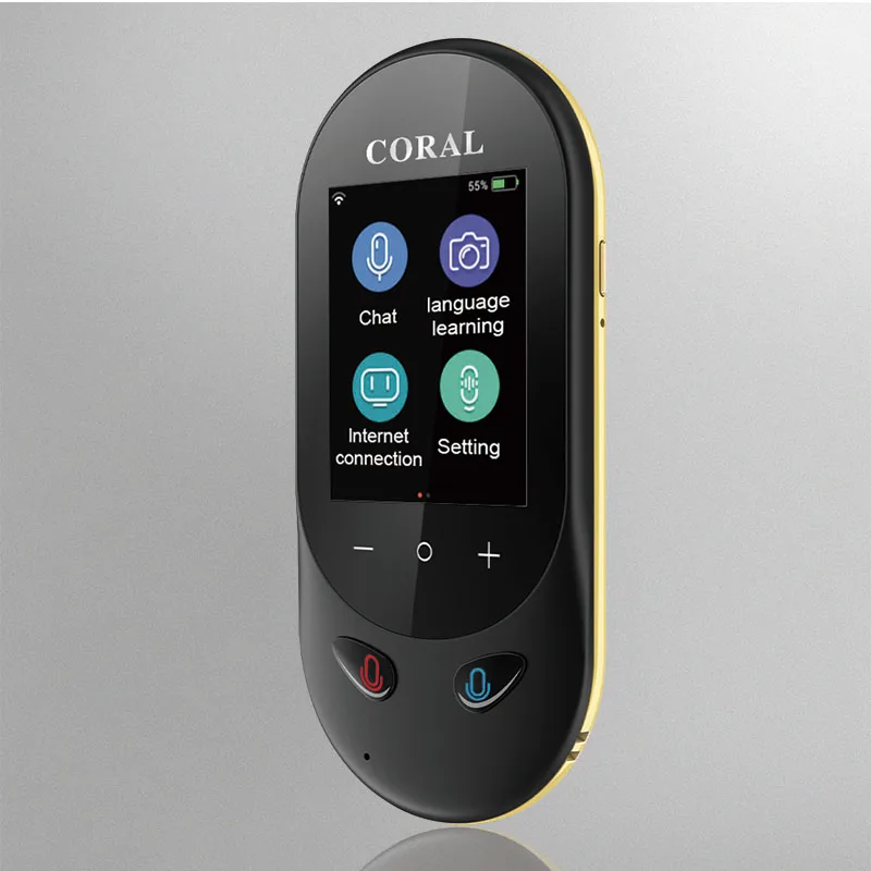 

2020 portable 2.4inch touch screen 106 language two way instant wifi/offline smart translator, Black