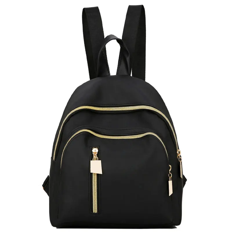 

Casual Oxford Backpack Women Black Waterproof Nylon Schoolbags for Teenage Girls
