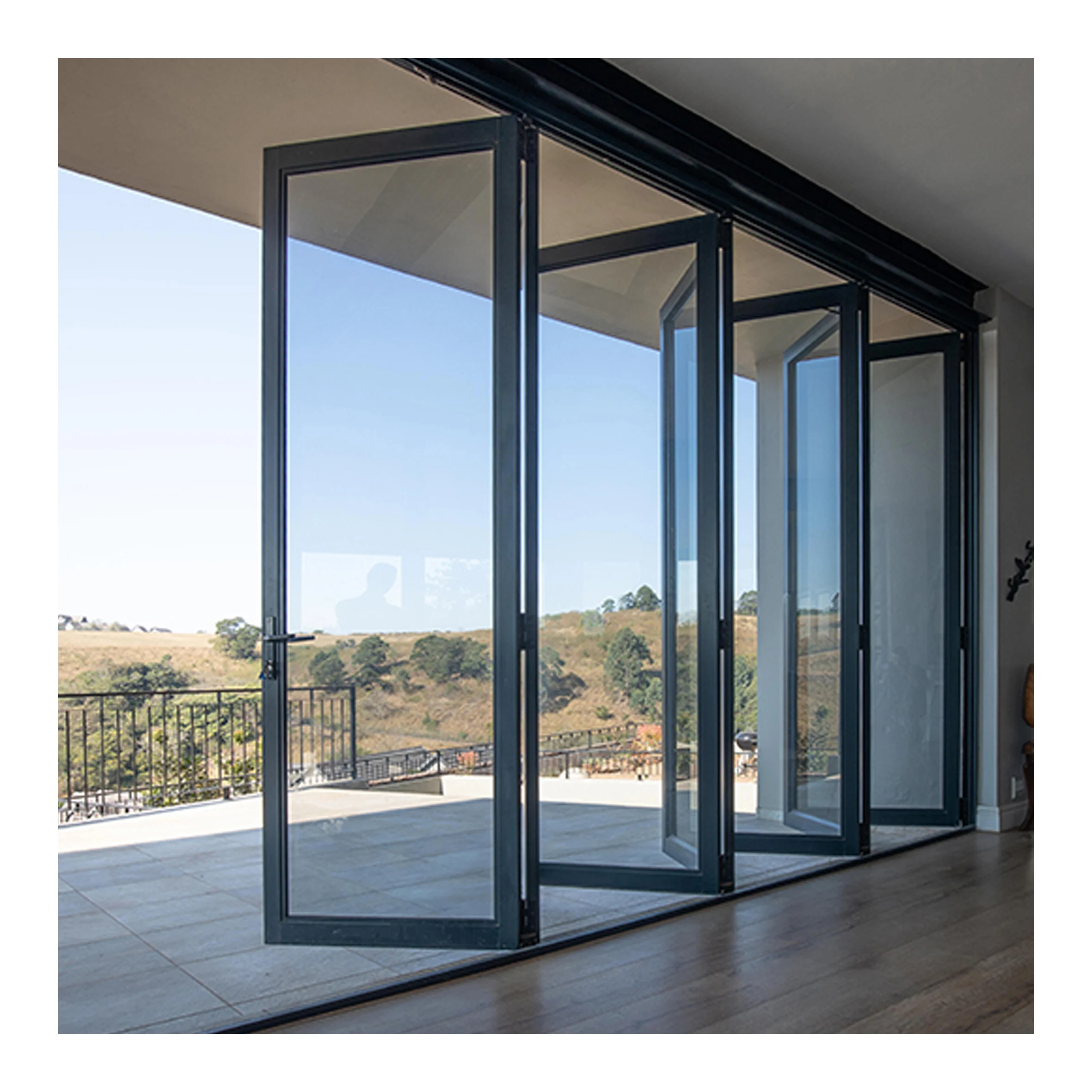 aluminum bi fold door with insect screen