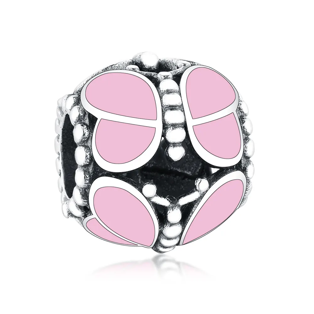 

Wholesale New 925 Sterling Silver Pink Enamel Dragonfly Pendant Beads Animal Charms Fit Original Pandora Bracelet Jewelry