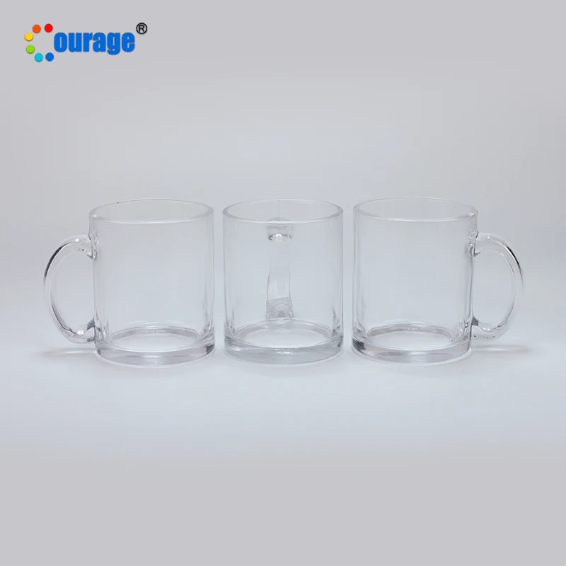 

Wholesale blank clear glass mug custom printed sublimation coffee mugs