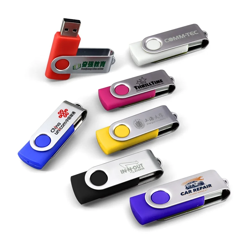

Promotional Custom Swivel metal Pendrive 8gb Colorful Usb Flash Drives 2.0 3.0 memory stick With Logo USB stick