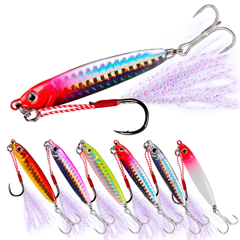 

YABOO SEWEN Wholesale 15g 20g 30g Metal Jigging Lead Fishing Lure, 6 colors