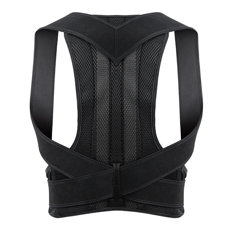 

Adjustable Upper Back Support Women Men Brace Shoulder Humpback Correction Belt Posture Corrector, Black