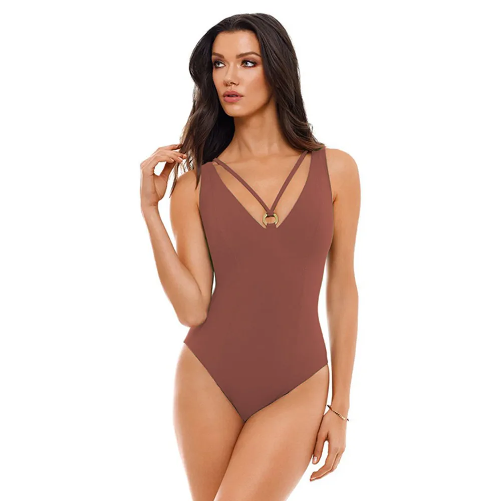 

New arrival swimsuits for women 2020 one piece swimwear solid plus size bathing suit vintage swim wear 1pc beachwear