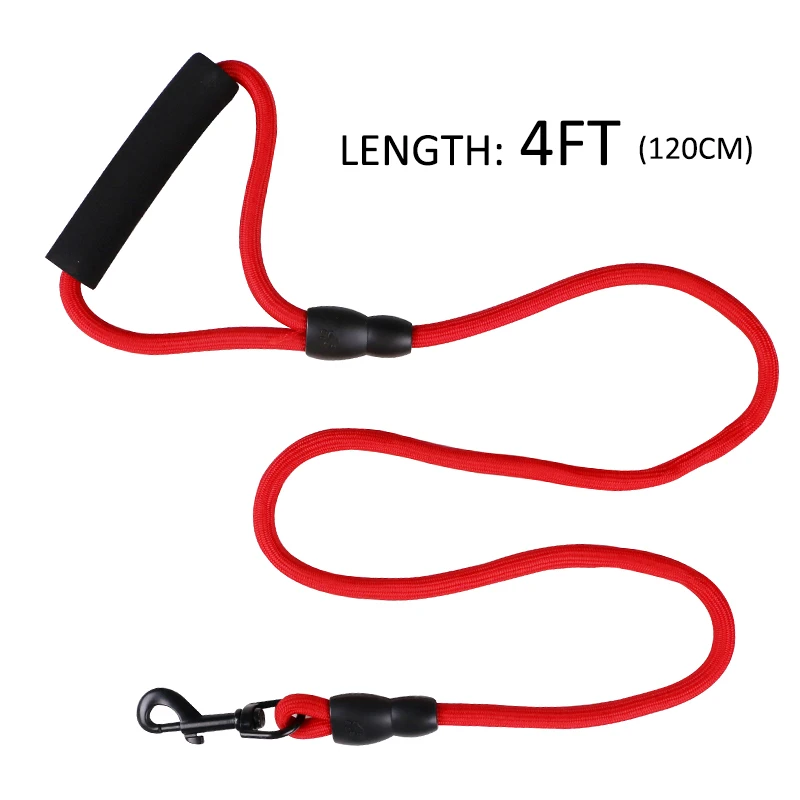 

China Manufactured cotton set automatic retractable traction durable heavy duty rope dog collar and leash, Red,yellow,black,blue