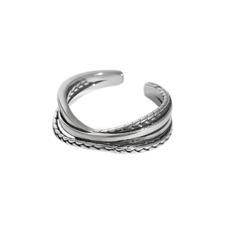 

Simple style jewelry Retro Silver hug ring silver, Customized color acceptable