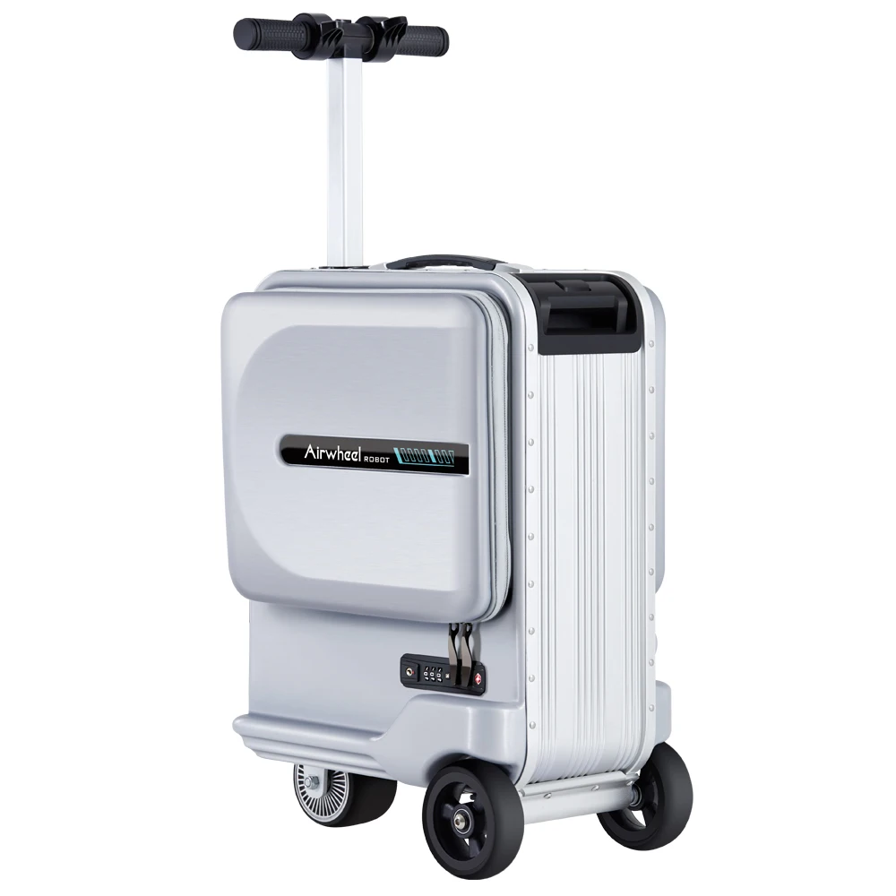 

Smart Riding Boarding Suitcase Lightweight Suitcase Luggage, Black/silver