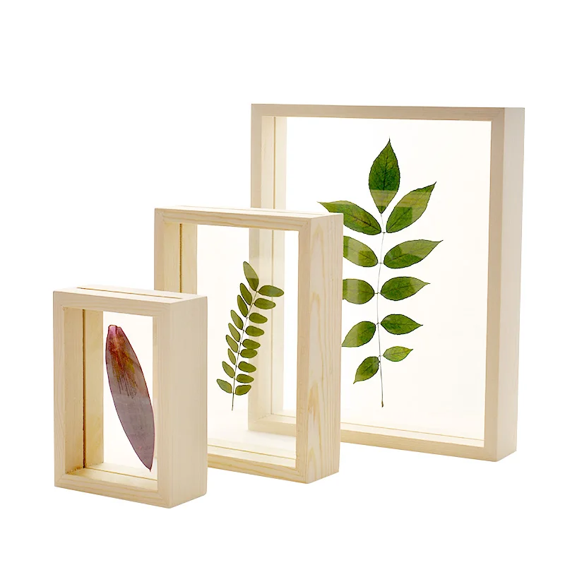 

Promotional A4 Wood Double Sided Glass DIY Frames Simple Plant Specimens Frame Home Decor Photo Frames Ornaments Decoration