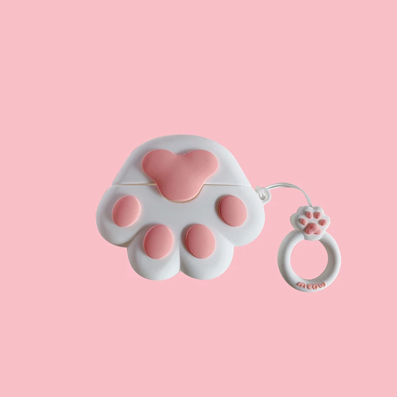 

Custom Cartoon Cat'S Paw Wireless Headset Cover Earphone Air 2 Set Pod Case Cover Girly Keychain, Customized keychain color