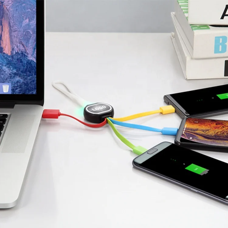 2020 usb cable high quality fast charging cable 3 in 1 magnetic usb cable with led light logo - ANKUX.COM