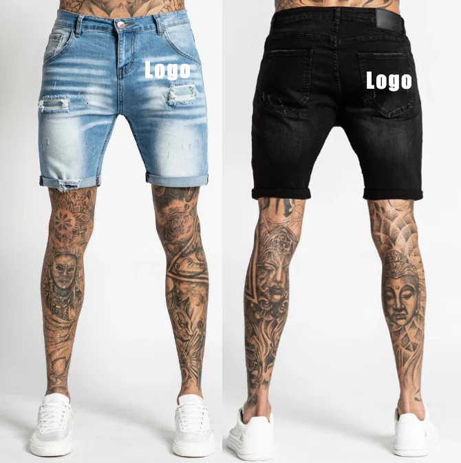 

2022 Cotton summer shorts men denim shorts jeans pant homme custom short jeans trouser men skinny damage jeans for men stylish