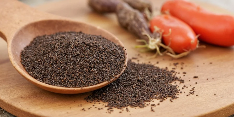 Spice jars containing nigella seeds