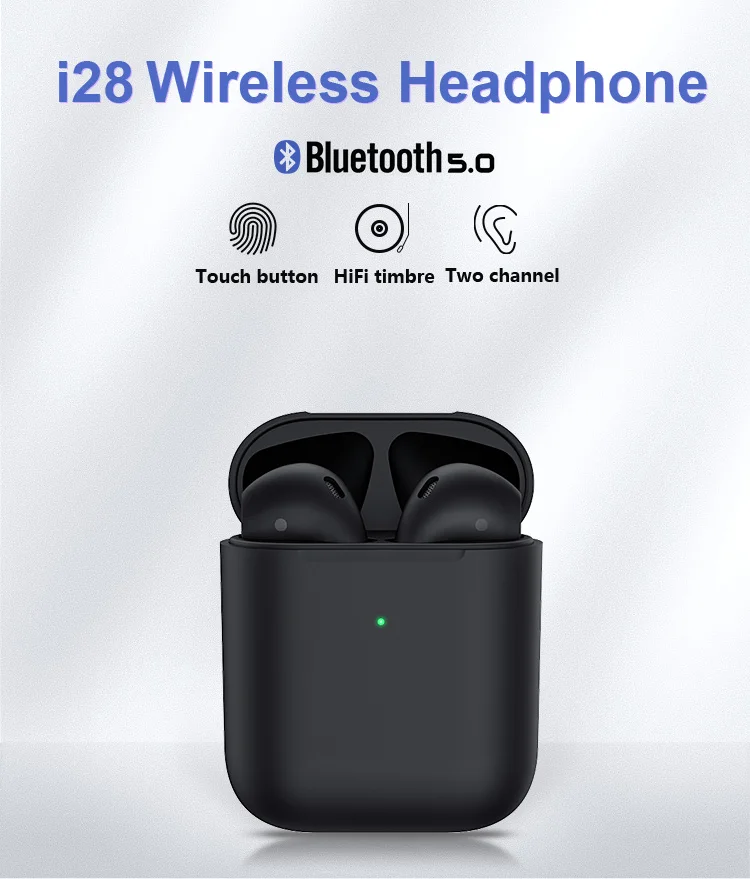 2020 New model Bluetooth 5.0 promotional earphone wireless earbuds smart sensor touch control airpoding tws i28 headphones - ANKUX.COM