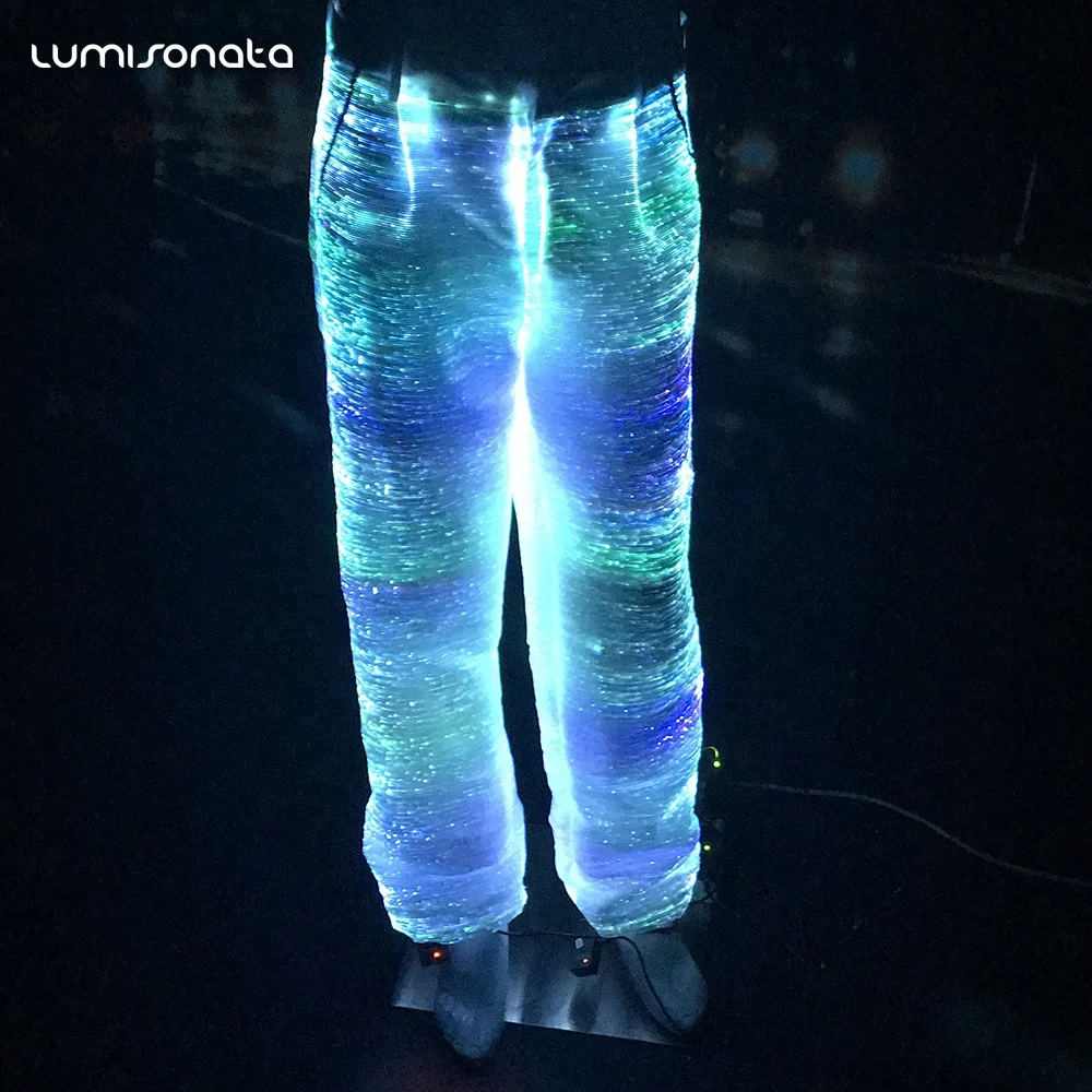

Cool design Fiber optic pants luminous pants glow in the dark pants