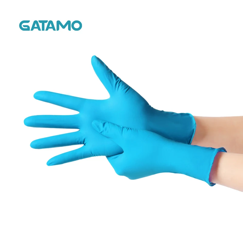 

Cheap Protective gloves Cleaning Powder Free PVC Vinyl Gloves Nitrile Synthetic Gloves, Blue