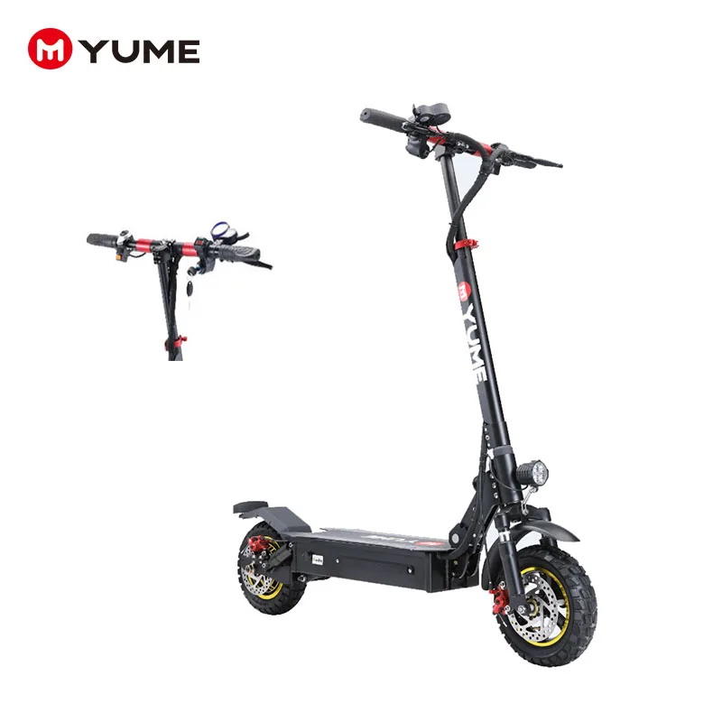

YUME S10 48v chinese electric scooter parts factory trottinette electrique mopeds off road tires free shipping europe warehouse, Black