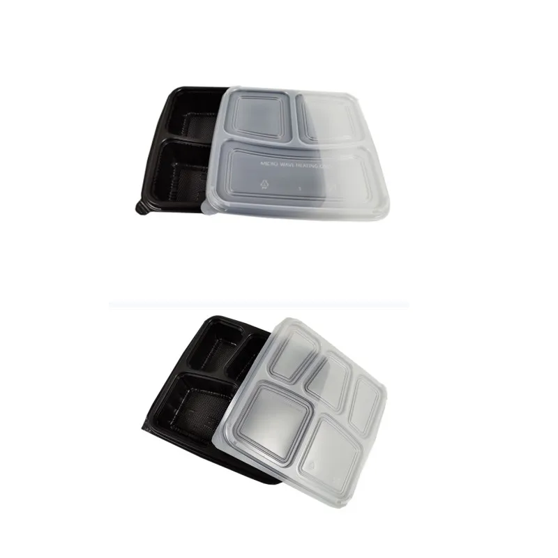 

Eco Friendly Restaurant Disposable Microwave PP 3/5 compartment PP Take Away Food Container with Lid