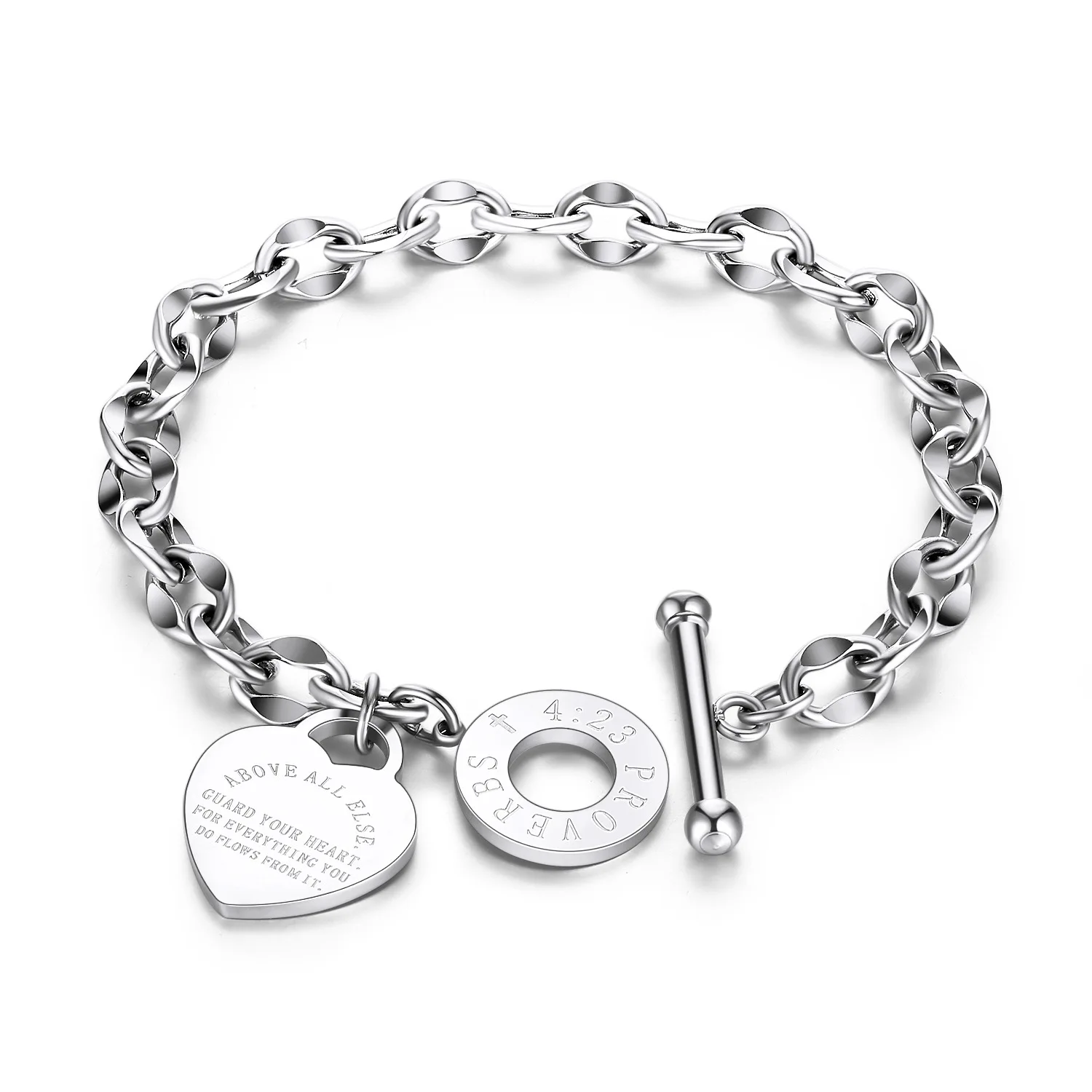 

2021 Sailing Jewelry Titanium Steel Ladies Bible Bracelet OT Buckle Love Bible Proverbs Bracelet