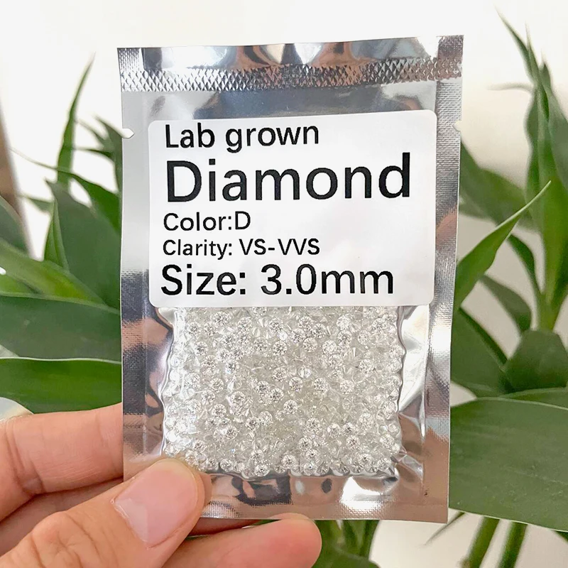 Starsgem 3mm Lab Grown Diamond DEF VVS VS Bulk Sale 0.1 Ct Hpht Diamond Round Brilliant  Cut Loose Lab Created Diamond