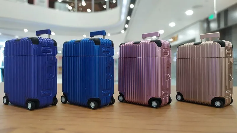 2020 Hot selling Novelty Suitcase travel cover Case for Airpods Trunk Silicone + PC Cute Fashion Trolley Bag Case