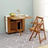 Living room foldable dining table set 6 chairs wooden furniture