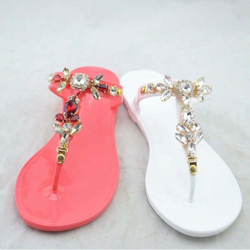

Comfortable Summer Lady Plastic Sandals Wholesale Woman Crystal Jelly Shoes