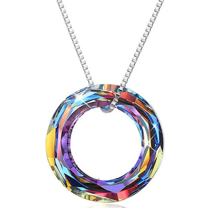 

2021 New Arrival Pendant Necklace Colorful Crystal Necklace for Women, Picture shows