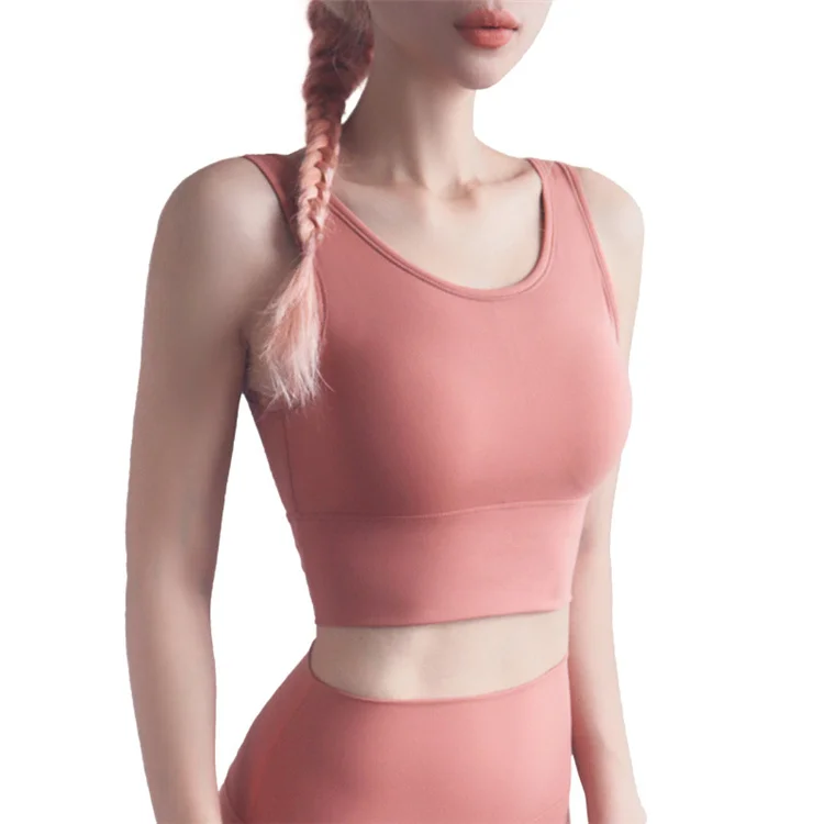 

New style custom logo steel ring free sports running bra fashion breathable soft sports vest plus size shockproof push up bra