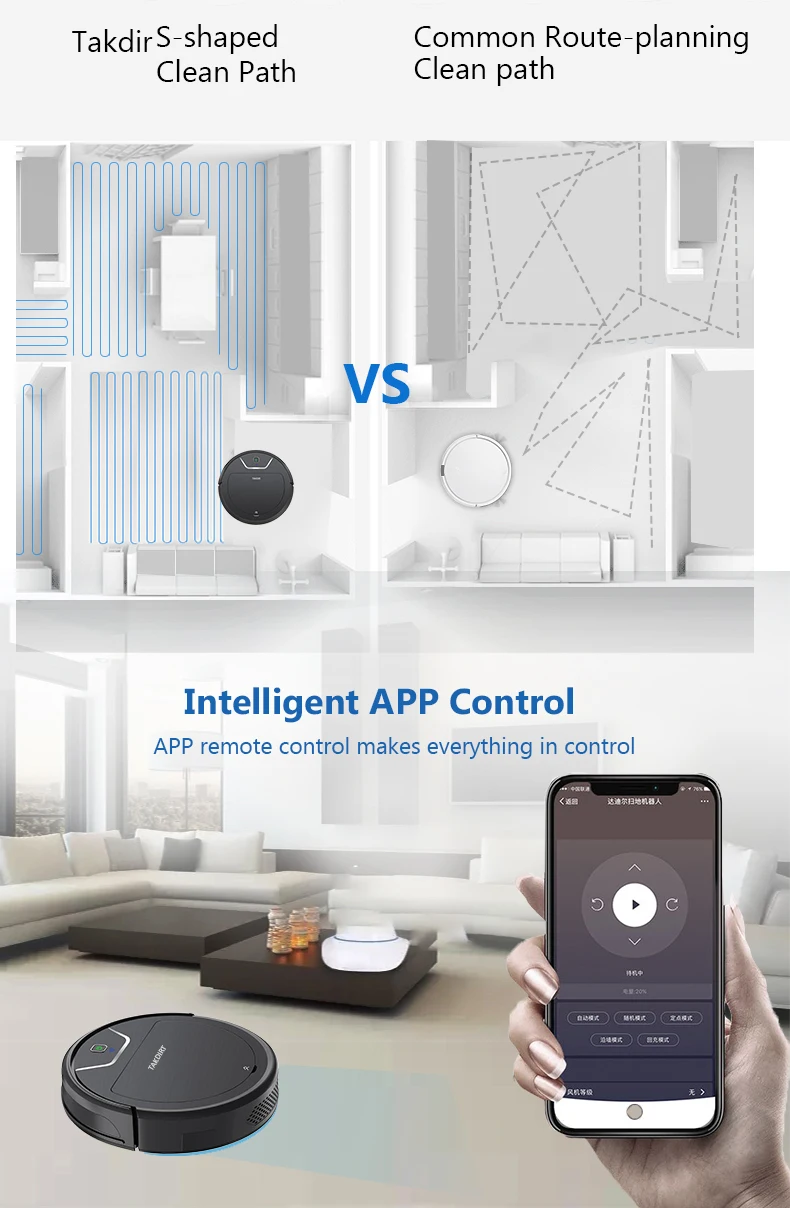 1800PA Suction Gold Automatic Floor Cleaner robotics vacuum cleaner wifi control