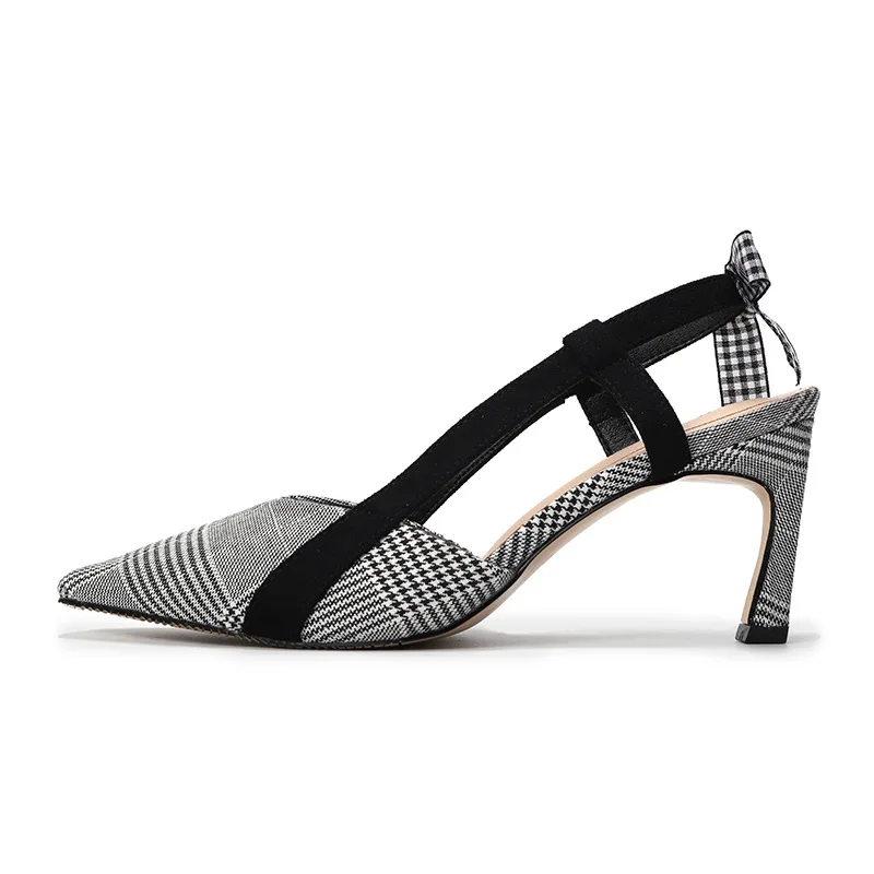 

New Style Women High Heels Ladies Slingbacks Sandals Pointed Toe Kitten Heels Low Heel