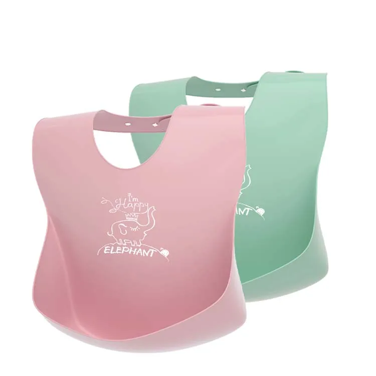 

2021 custom high quality pocket waterproof drool silicon white baby bib set with catcher for girl and boy, Customized color