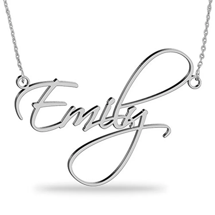 

S925 Sterling Silver Name Plate Necklace Chain Custom Jewelry DIY Custom Personalised Name Necklace, Silver,gold,rose gold