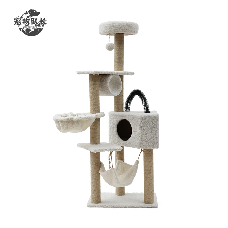 

Natural Sisal Interactive Cat Toy Tree Hammock Tunnel Pet Cat Tower, Photos
