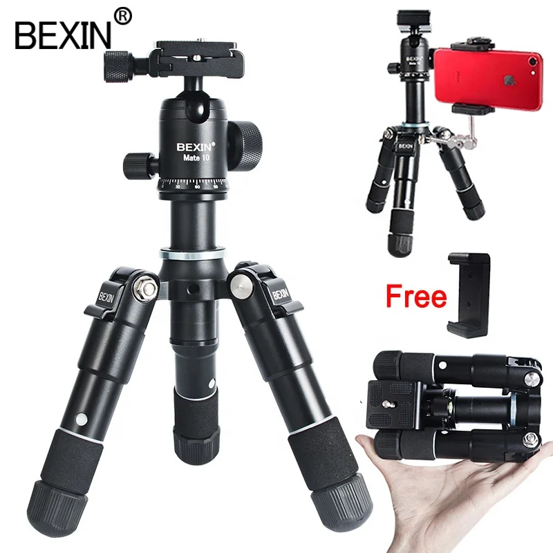 

BEXIN Desktop tabletop Portable lightweight Compact pocket Macro mobile cell phone flexible supports camera mini tripod stand, Black