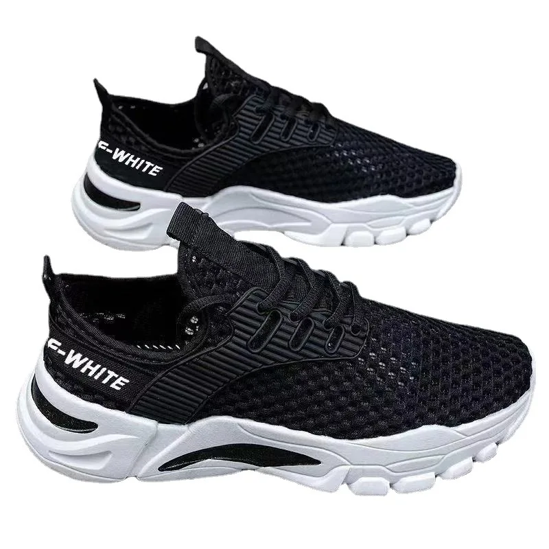 

2022 new style fashion plus size men sport walking style shoes fly knitted shock absorption casual shoes for men