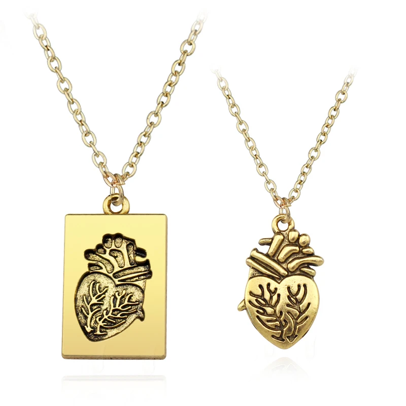 

Fashion Personality Puzzle Anatomical Heart Pendant Necklace Valentine Day Gift
