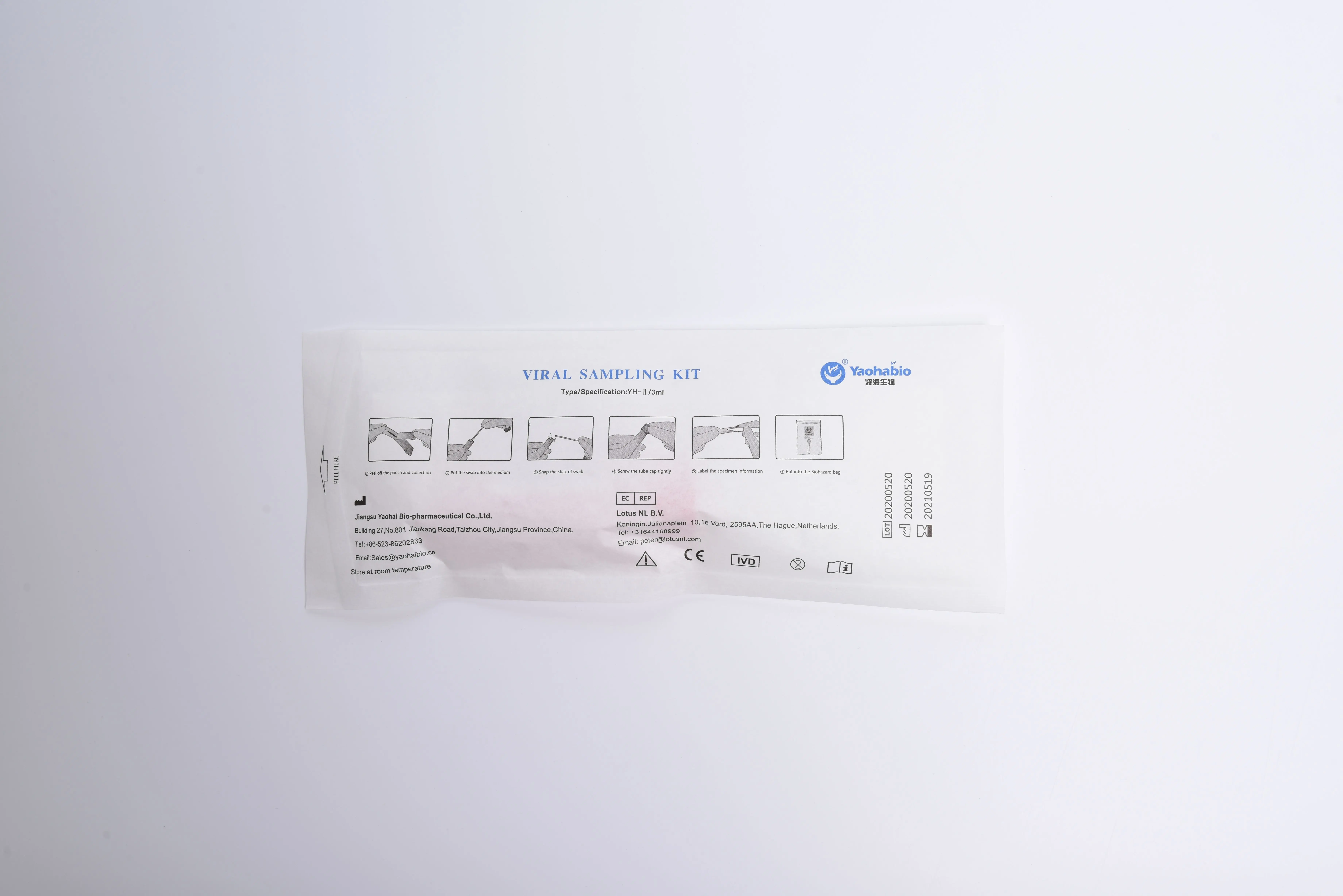 
hot sale throat and nasal swab Virus sampling tube test kit VTM 