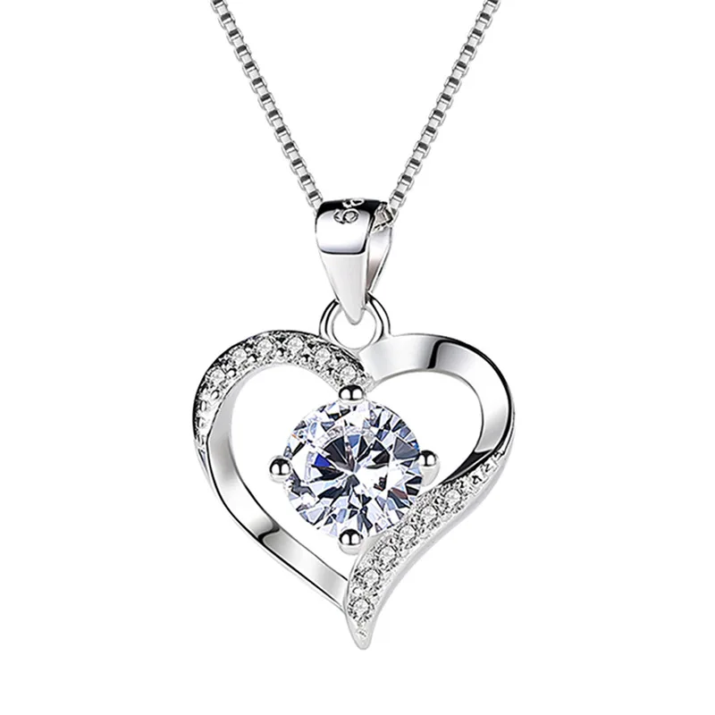 

sterling silver personalized necklace women elegant heart necklace silver pendants for necklace