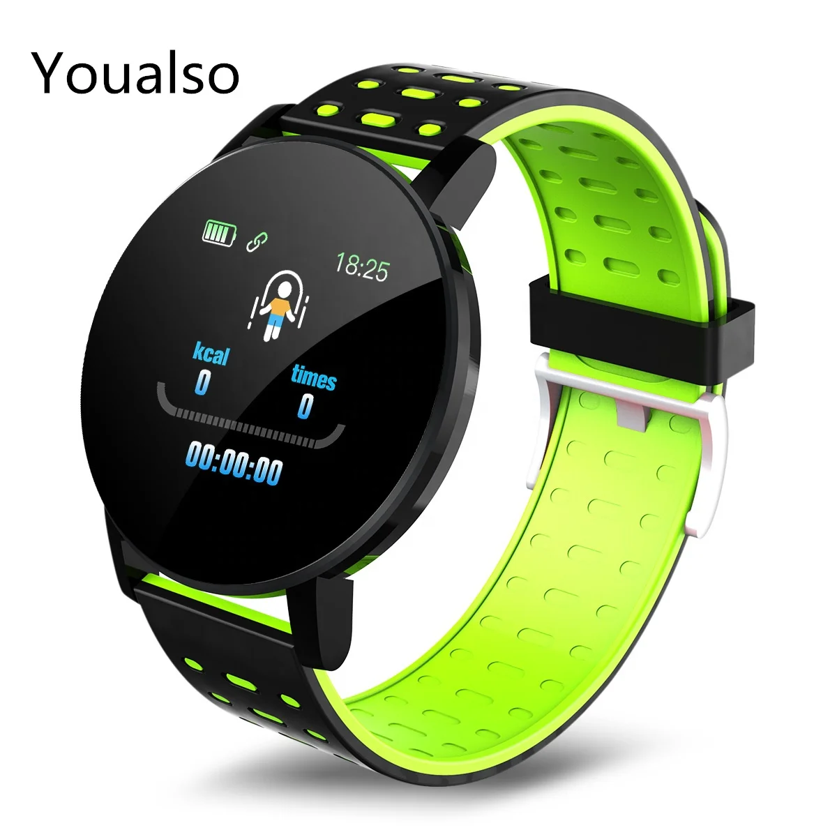 

119Plus Smart Watch Waterproof Fitness Tracker Heart Rate monitor Smart Bracelet Wristband Sports Smartwatch For Android IOS, Black