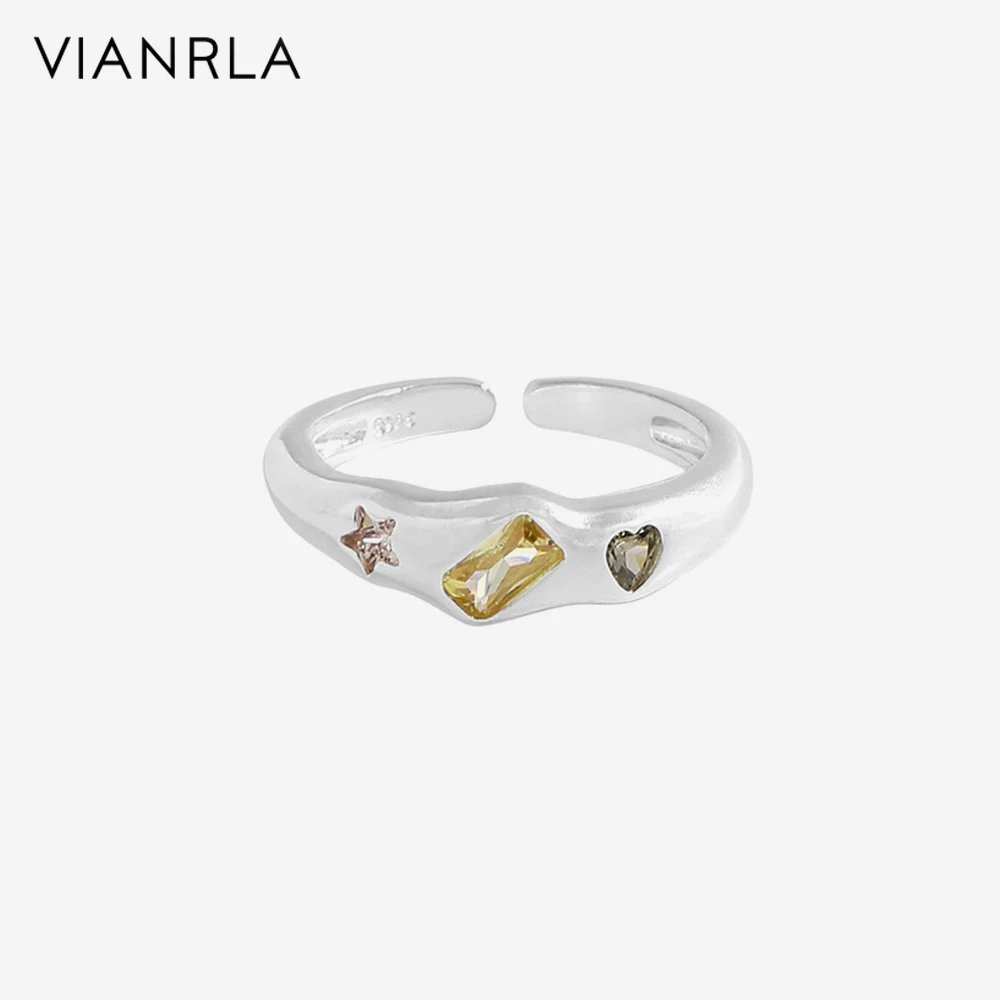 

VIANRLA 925 Sterling Silver Ring Zirconia Jewelry Yellow Stone Women Ring