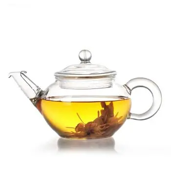 

250ml Heat-resistant glass flower tea pot with filter wholesale small flower drinking kettle, Transparent