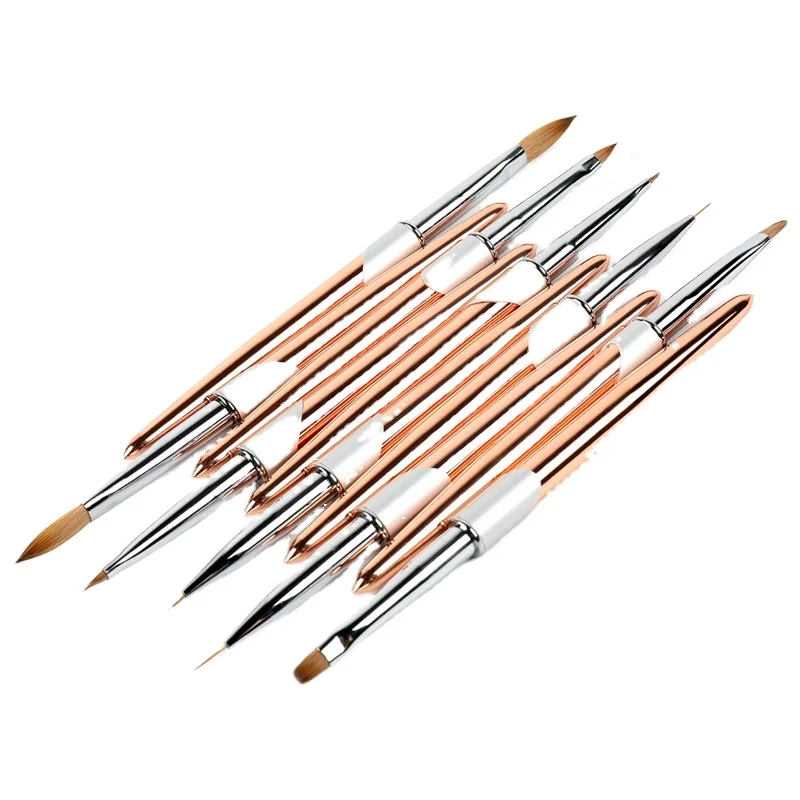 2020 bqan rose gold 100% kolinsky hair nail art acrylic brush 3d