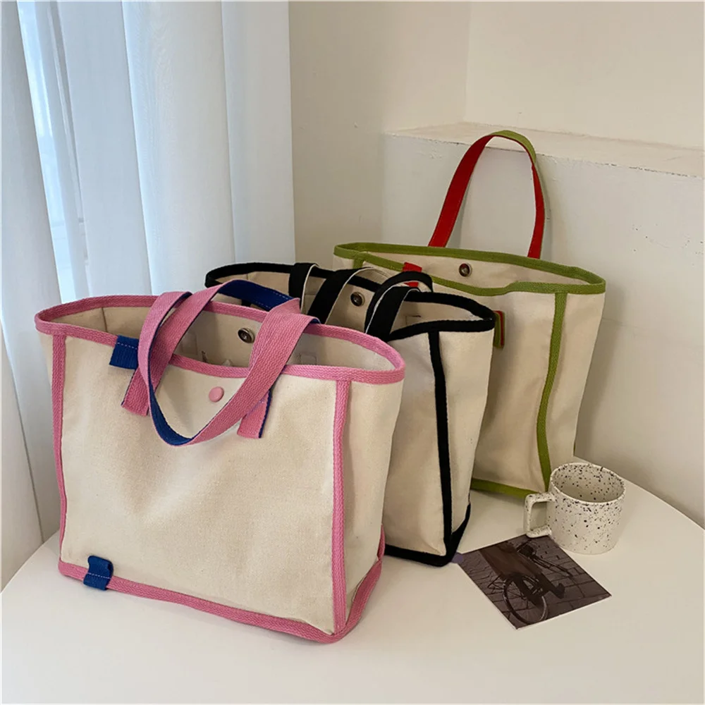 

Canvas Crossbody Shopping Shoulder Tote Bag Fashion Casual Ladies Purse Large Capacity Solid Color Women Messenger Bags Handbag